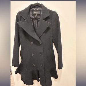Ladies Black Fancy Pea Coat